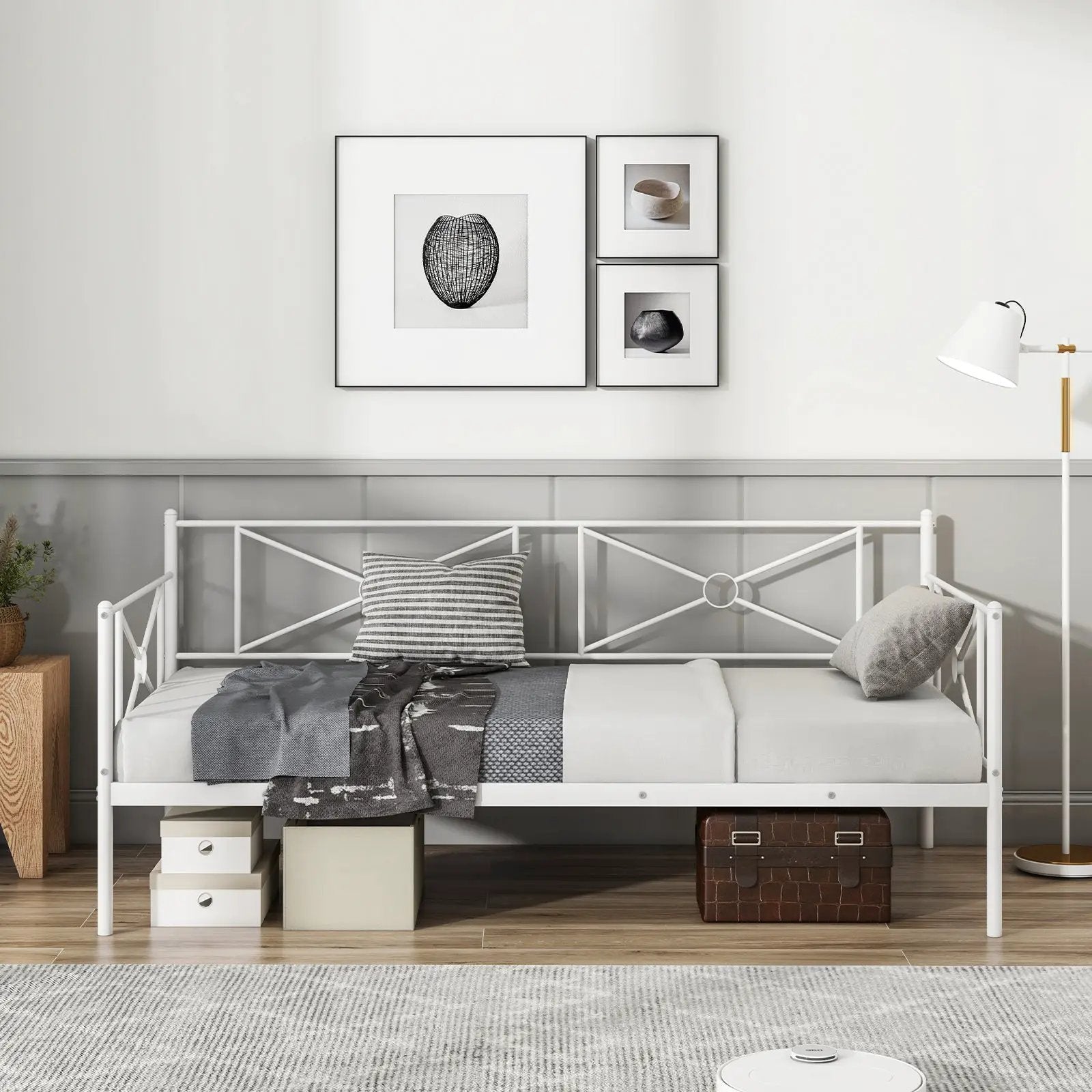Metal Daybed Twin Bed Frame Stable Steel Slats Sofa Bed by DirectDeals