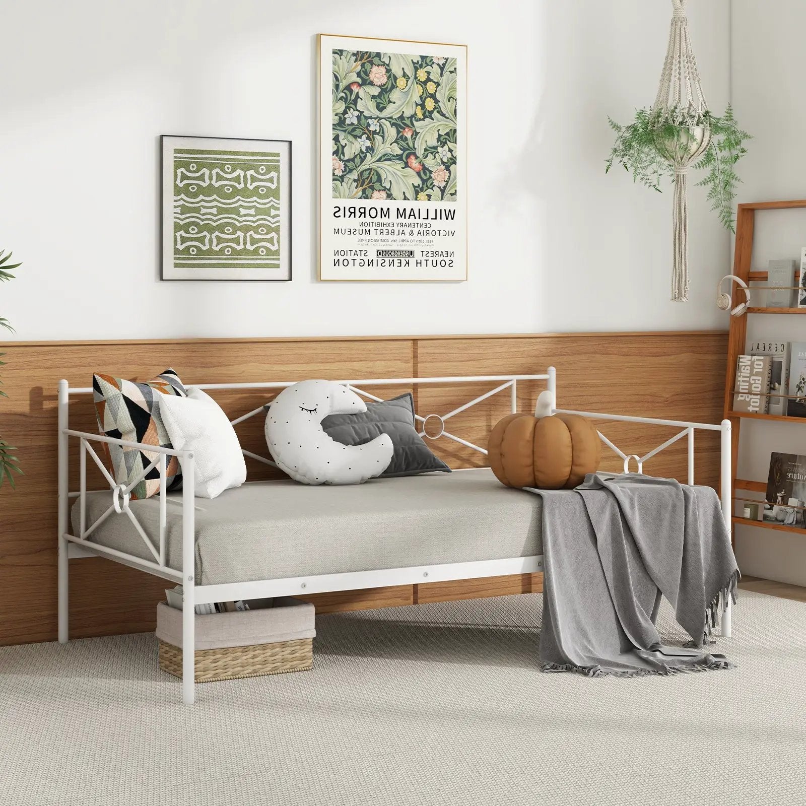 Metal Daybed Twin Bed Frame Stable Steel Slats Sofa Bed by DirectDeals