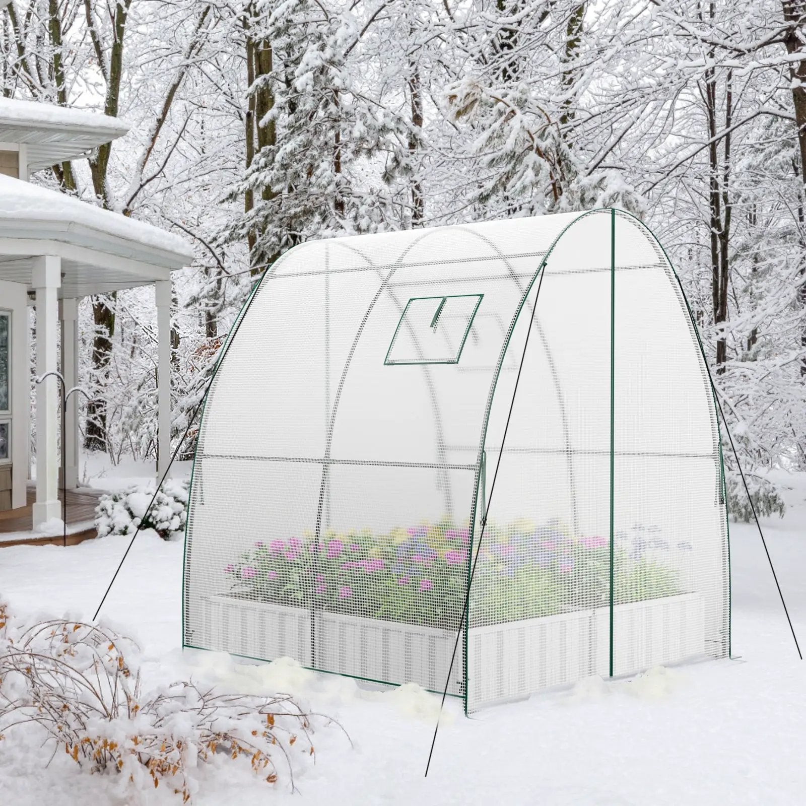 6 x 6 x 6.6 FT Outdoor Wall-in Tunnel Greenhouse by DirectDeals