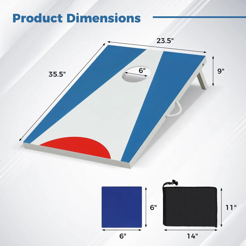 Cornhole Board Set 3x2ft with Bean Bags and Foldable Legs by DirectDeals