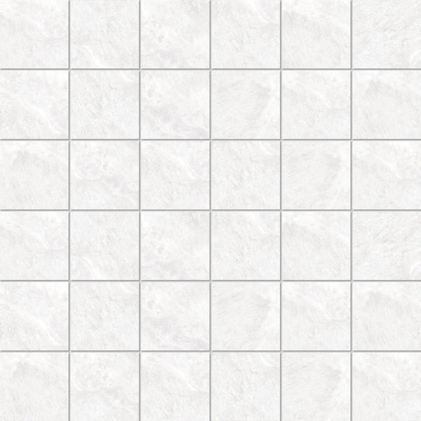 Barcelona White Mosaic A Travertine Look Porcelain Mosaics 12x12