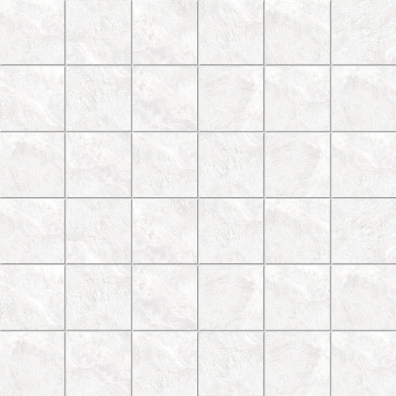 Barcelona White Mosaic A Travertine Look Porcelain Mosaics 12x12 by landmarkceramics