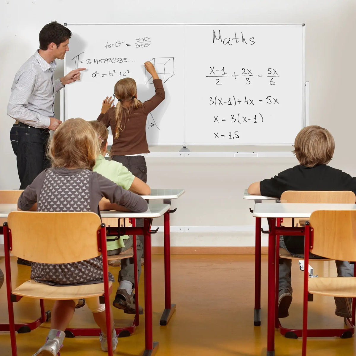 Rolling Double-Sided Magnetic Whiteboard on Wheels with Stand and Aluminum Alloy Frame by DirectDeals