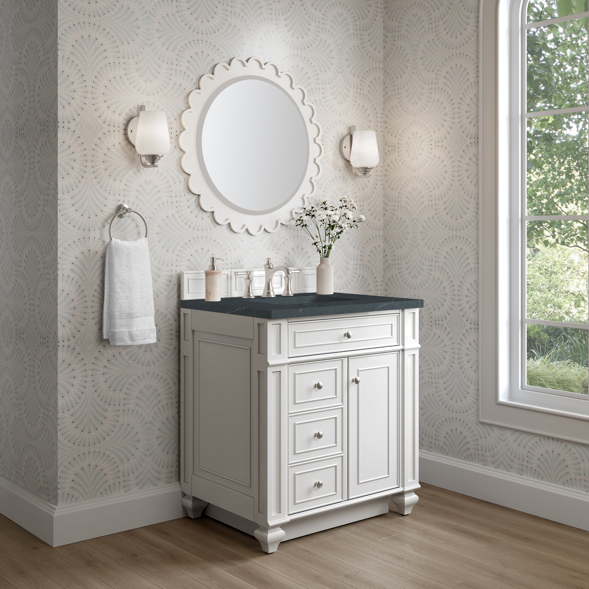 James Martin Bristol 30" Single Bathroom Vanity, Bright White by James Martin