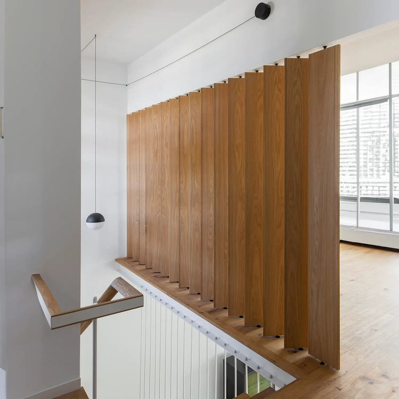 Wide Wood Slat Room Divider by andor willow