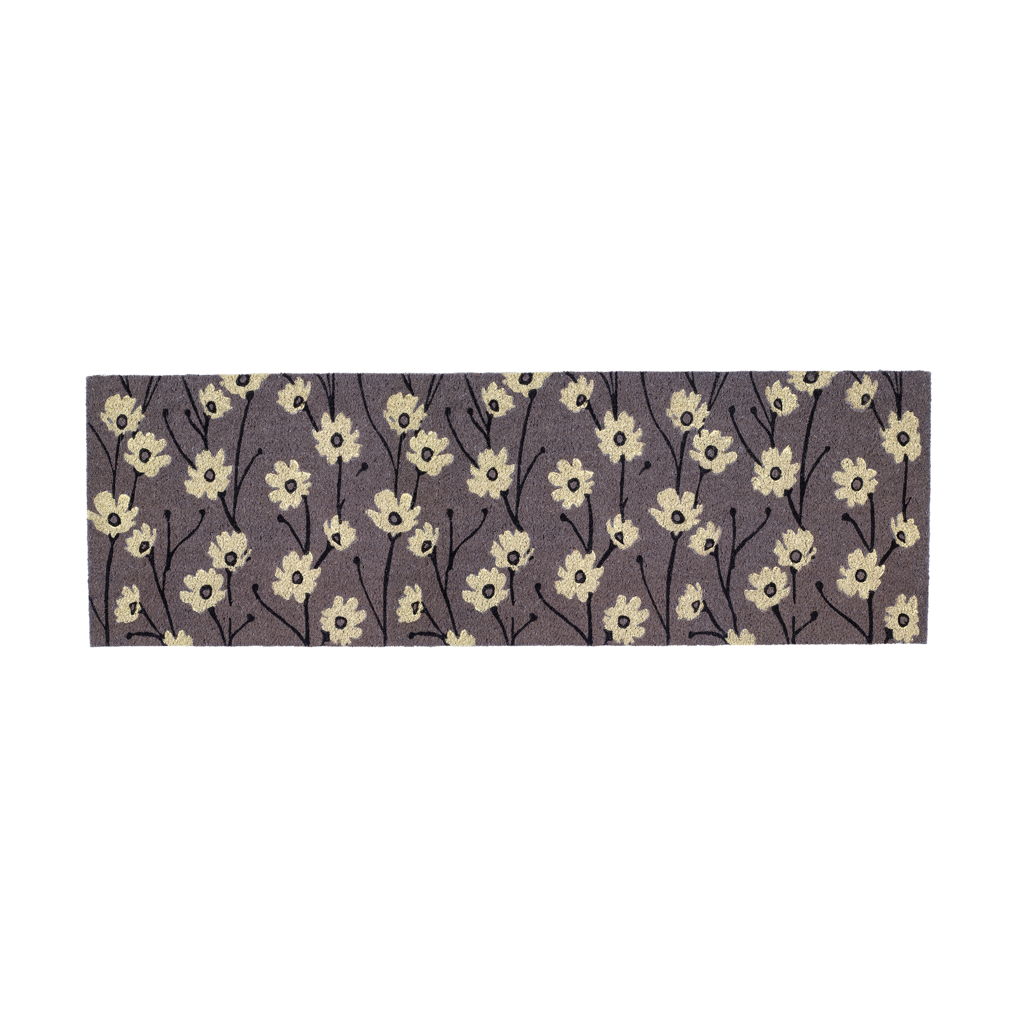Wild Flowers - Gray Coir Doormat by Fab Habitat