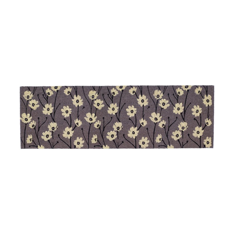 Wild Flowers - Gray Coir Doormat by Fab Habitat
