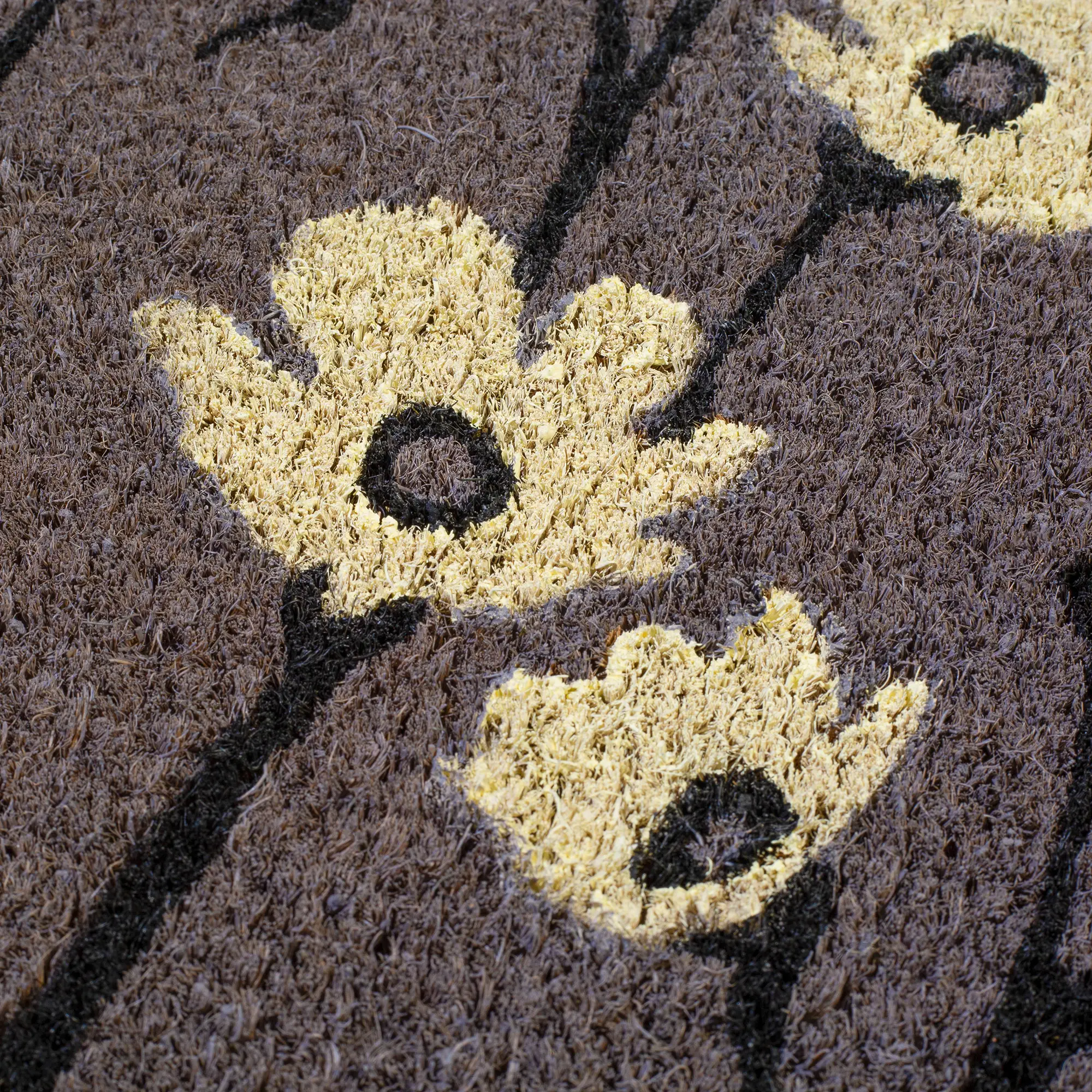 Wild Flowers - Gray Coir Doormat by Fab Habitat