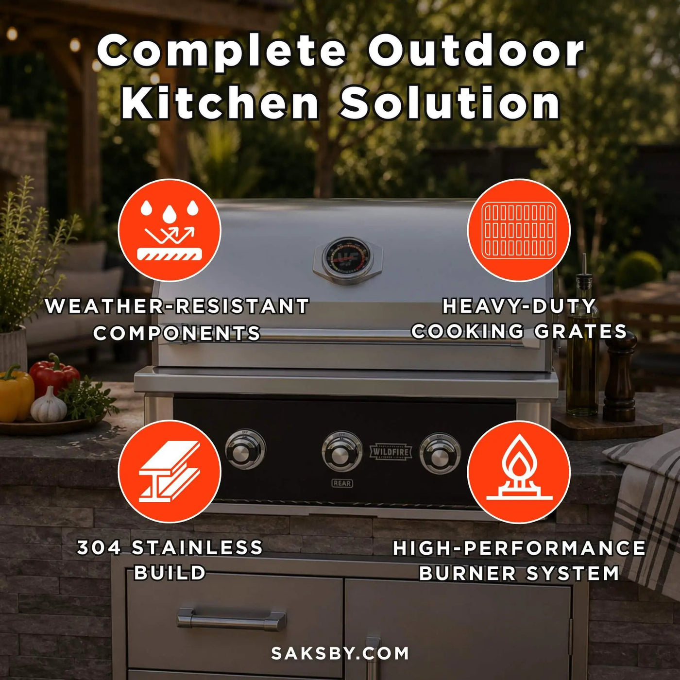 Wildfire Outdoor Living Ranch Pro 30-Inch 304 Stainless Steel Grill [WFPRO30G-BSS/SS] (SAK25374) by SAKSBY WHOLESALE