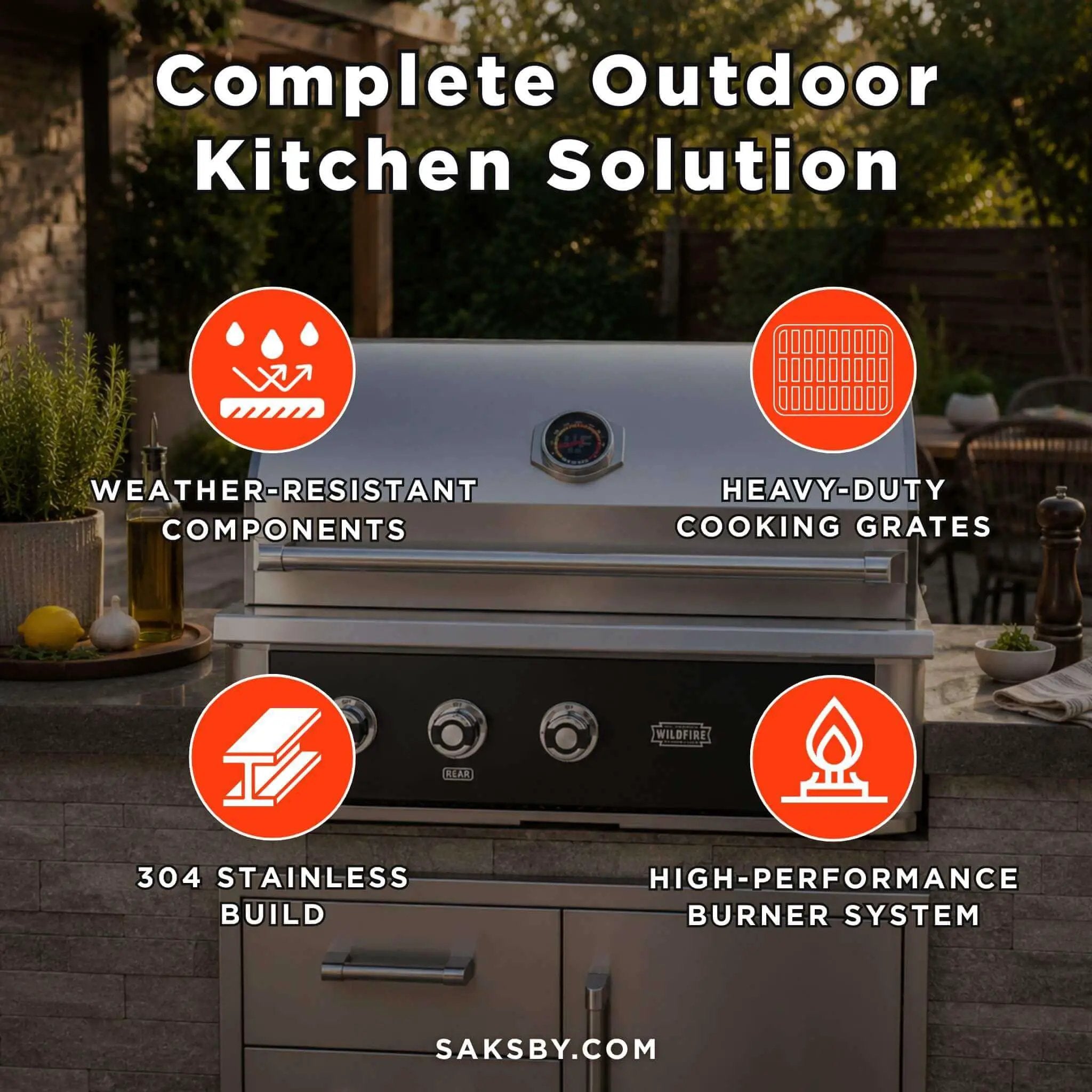 Wildfire Outdoor Living Ranch Pro 36-Inch 304 Stainless Steel Grill [WFPRO36G-BSS/SS] (SAK28346) by SAKSBY WHOLESALE