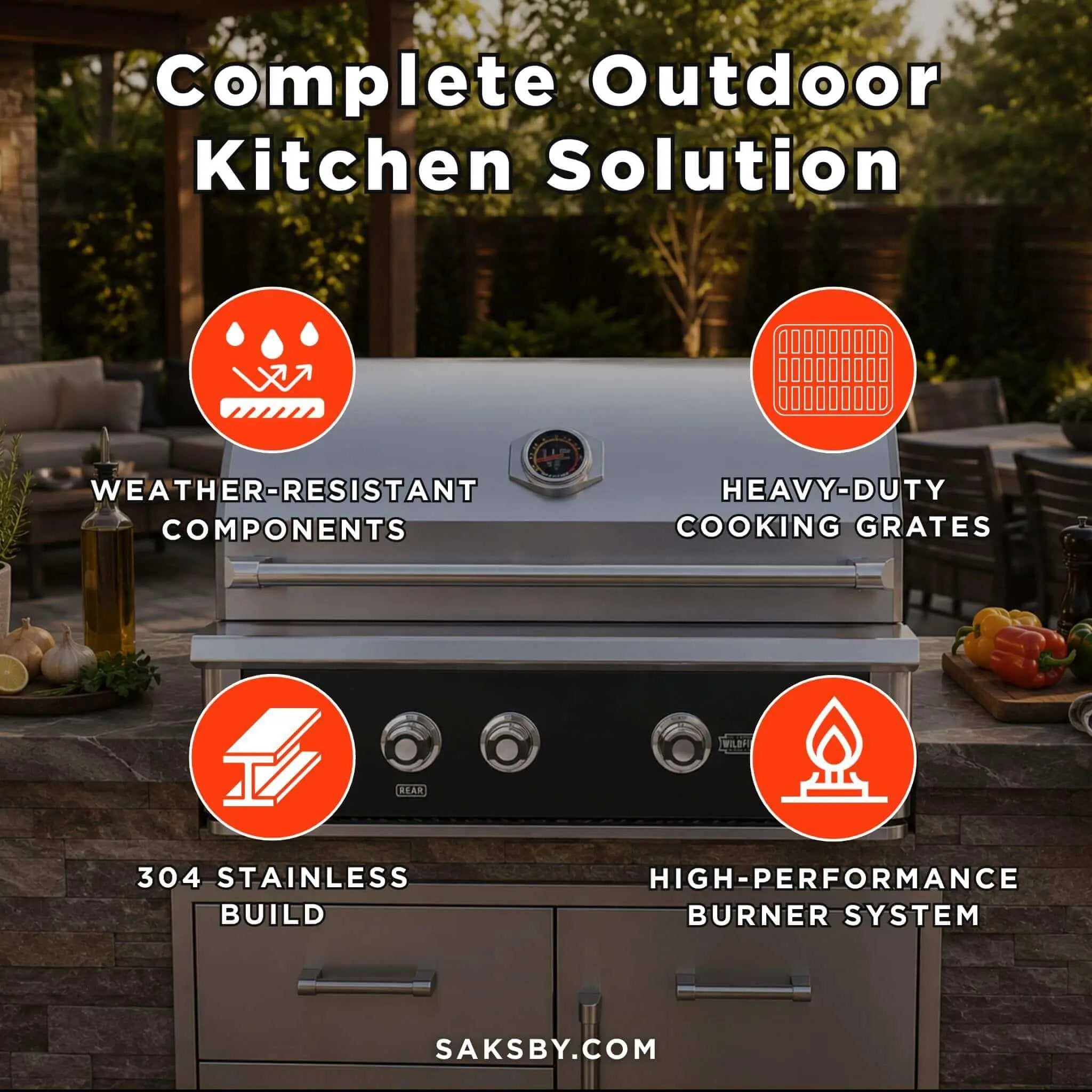 Wildfire Outdoor Living Ranch Pro 42-Inch 304 Stainless Steel Grill [WFPRO42G-BSS/SS] (SAK50263) by SAKSBY WHOLESALE