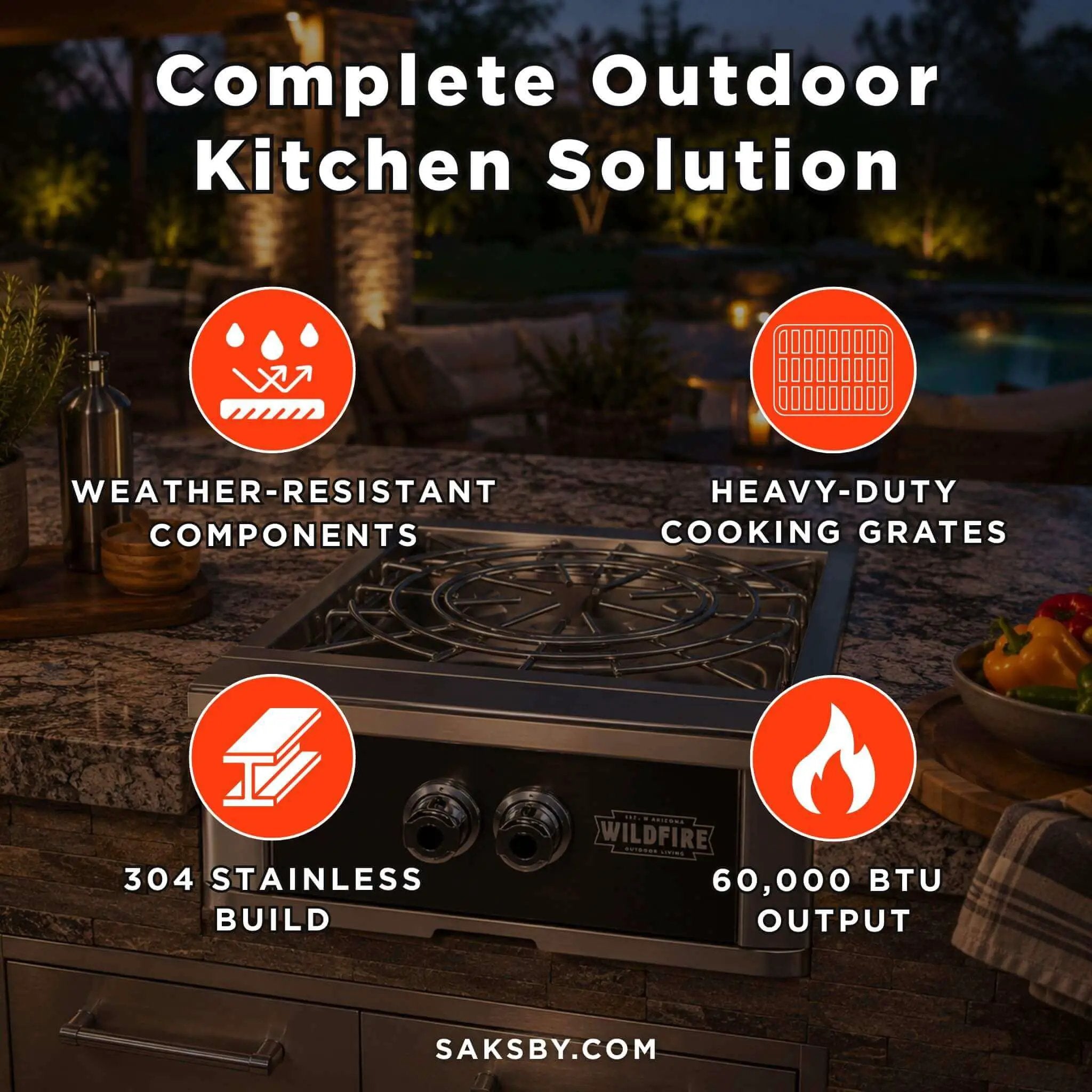 Wildfire Outdoor Living Ranch Pro 24-Inch Stainless Steel Power Burner [WFPOWBRN-BSS/SS] (SAK71537) by SAKSBY WHOLESALE