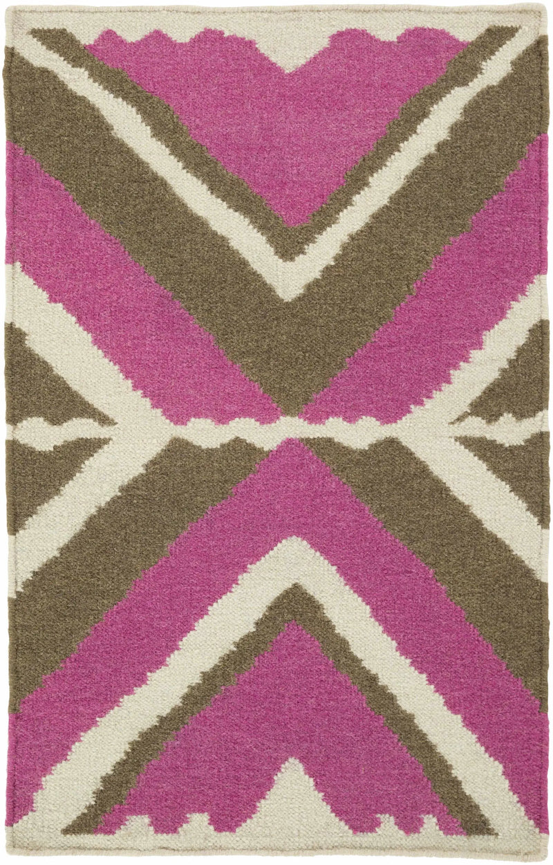 Wiley Magenta&Brown Wool Rug - Clearance by Boutique Rugs