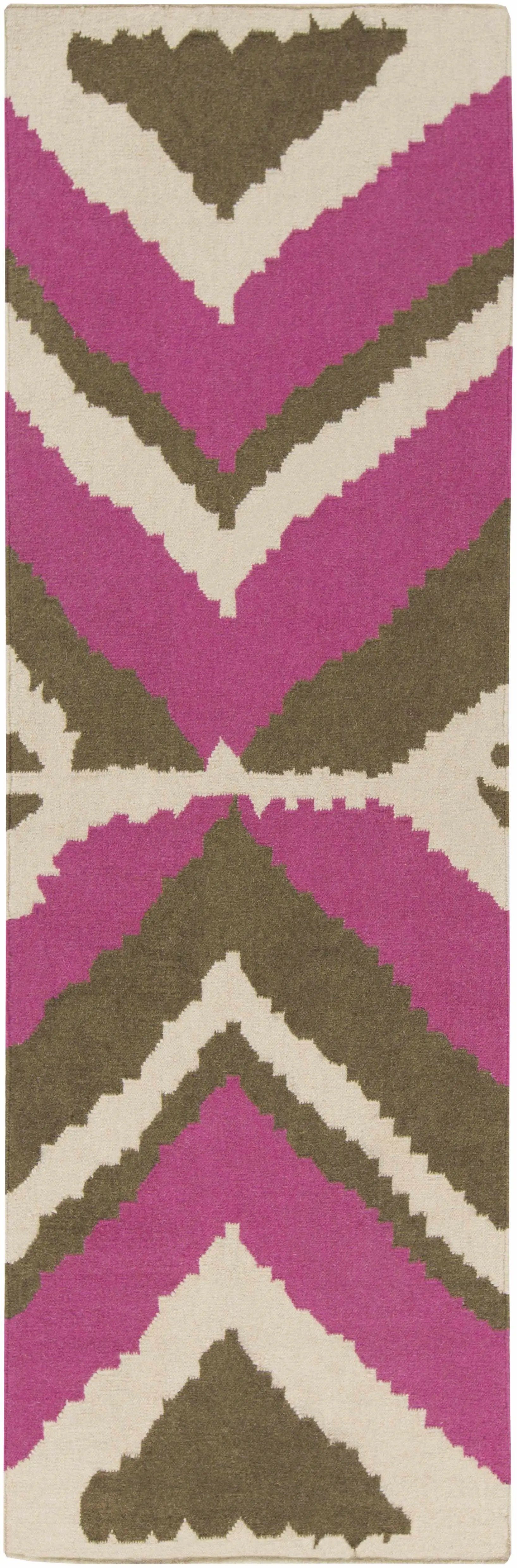 Wiley Magenta&Brown Wool Rug - Clearance by Boutique Rugs