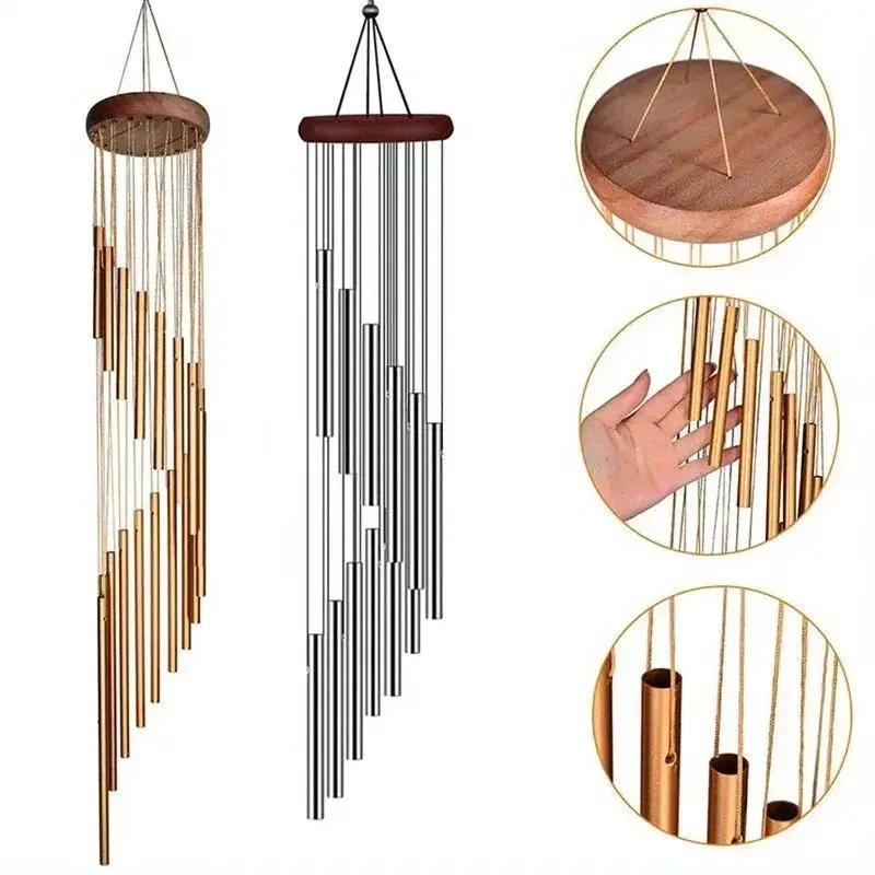 Wind Chimes - Golden Metal Aluminum by House Of Avana