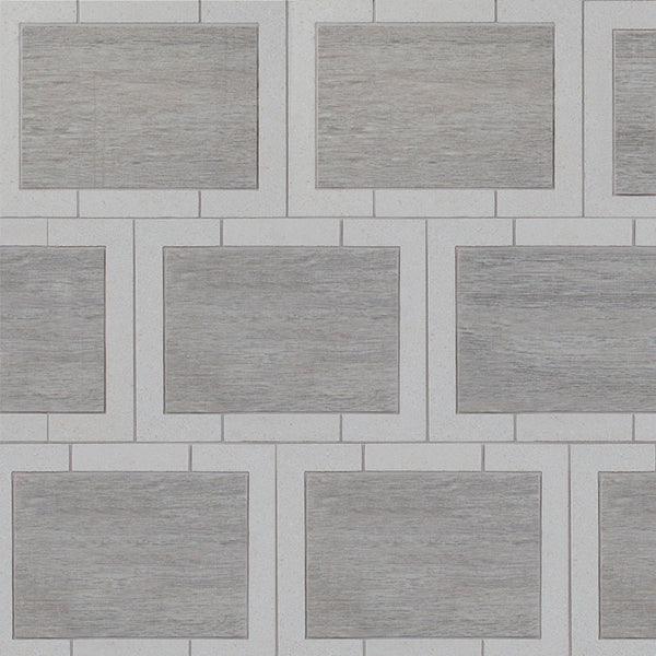 Multicolor Multi Finish Window Small Limestone Waterjet Mosaics 6x4 11/16