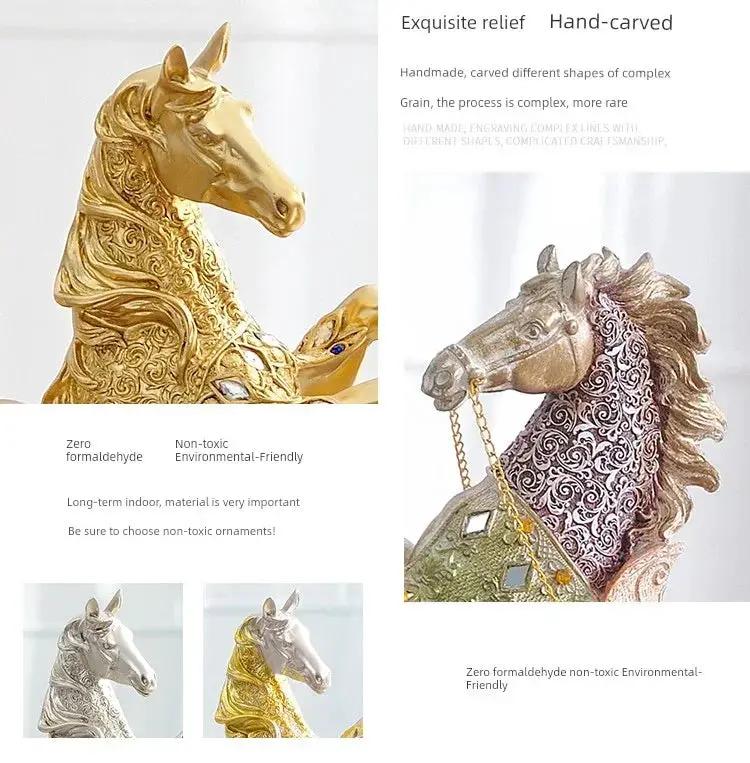 Decorative Horse Wine Bottle Holder Sculpture in Antique Silver by House Of Avana