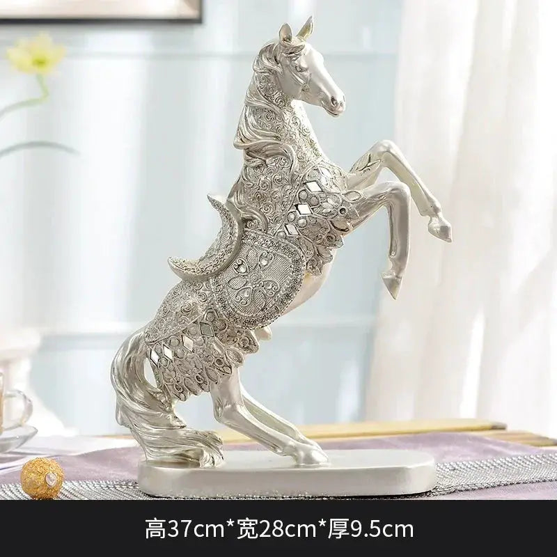 Decorative Horse Wine Bottle Holder Sculpture in Antique Silver by House Of Avana