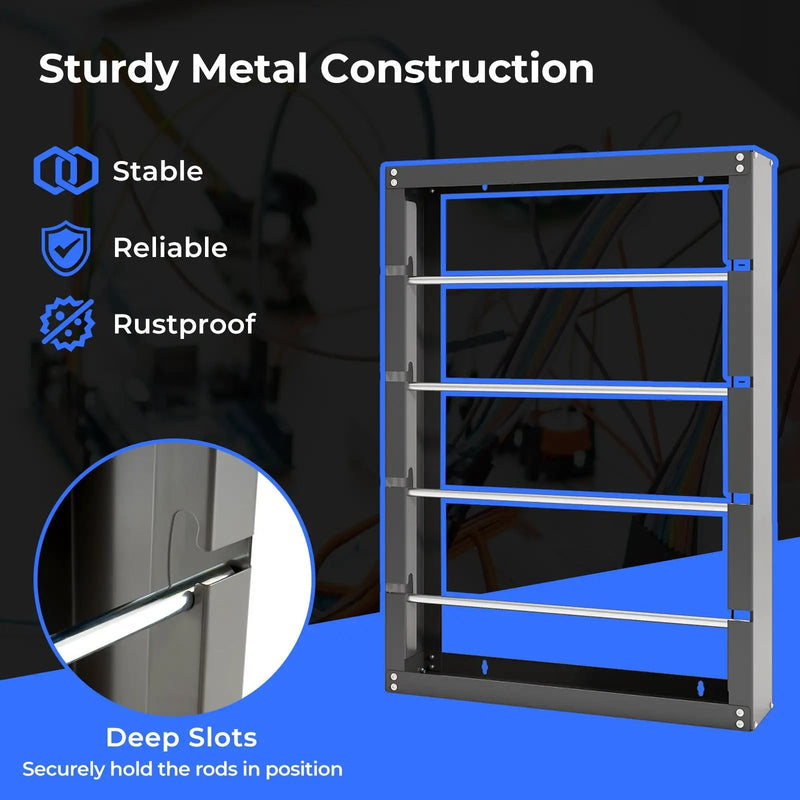 Wire Spool Rack with 4 Rods for Electrical Industrial and Retail Use-Gray by DirectDeals