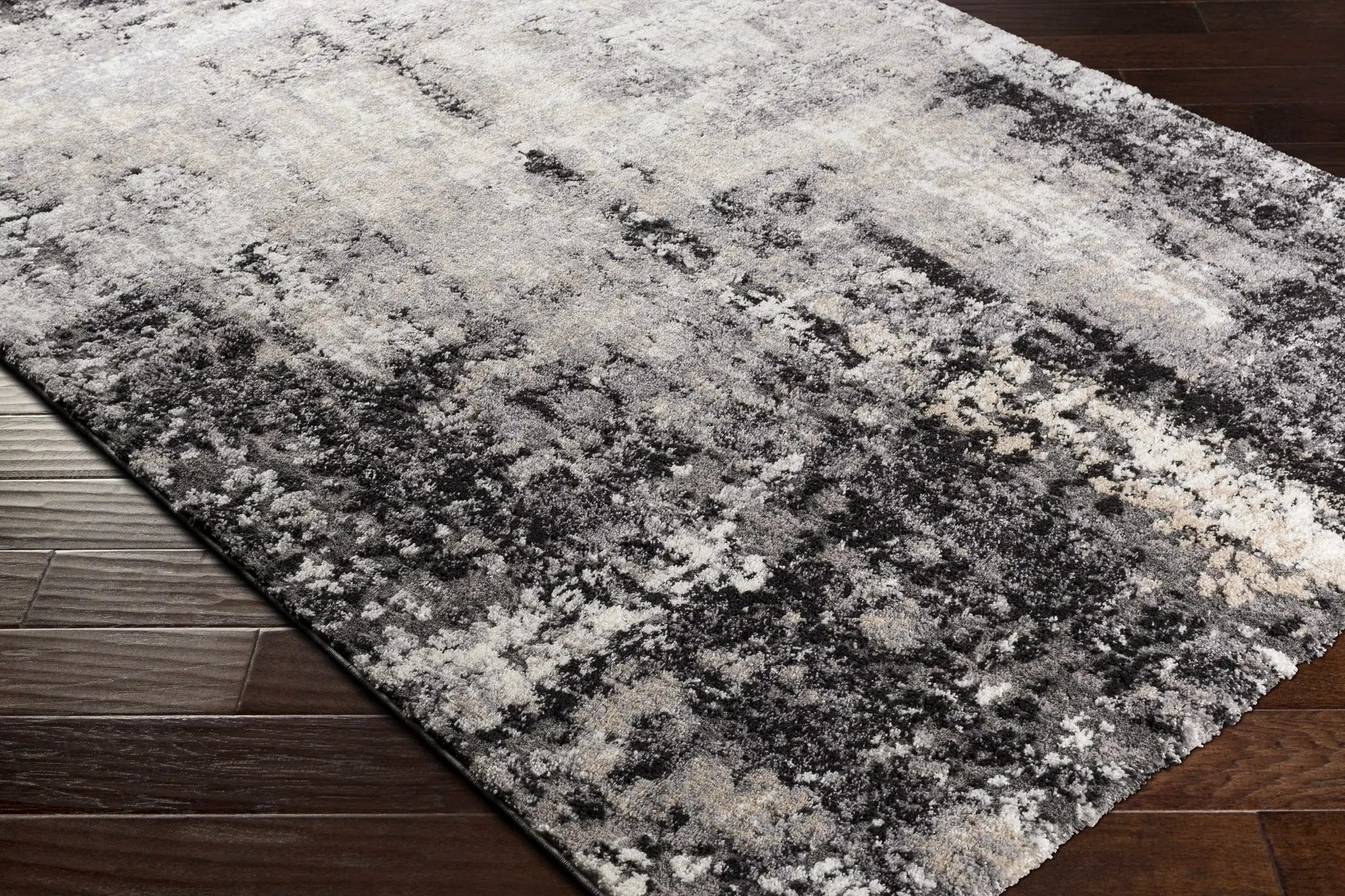 Witchford Abstract Charcoal Thick Rug by Boutique Rugs