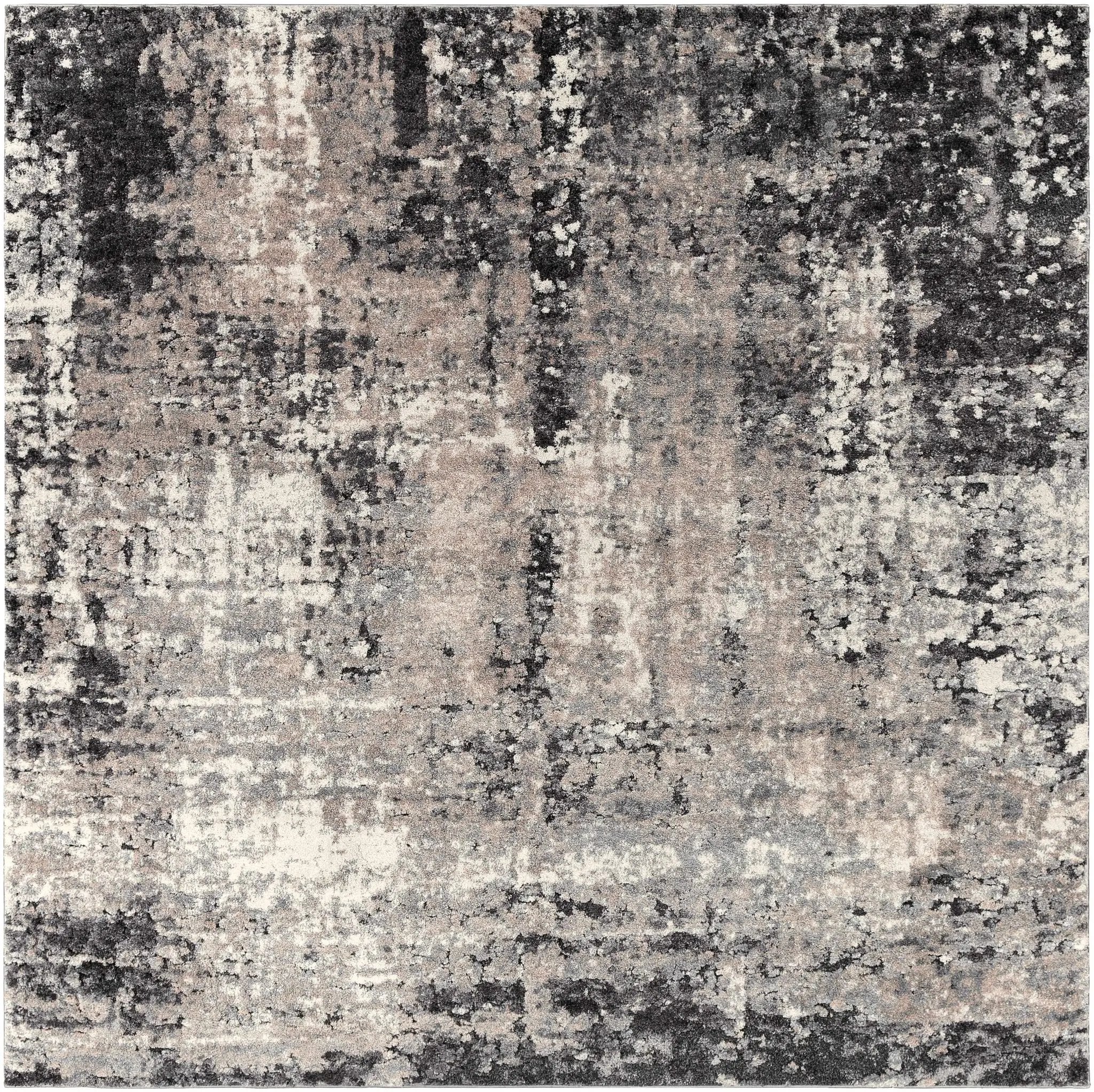 Witchford Abstract Charcoal Thick Rug by Boutique Rugs