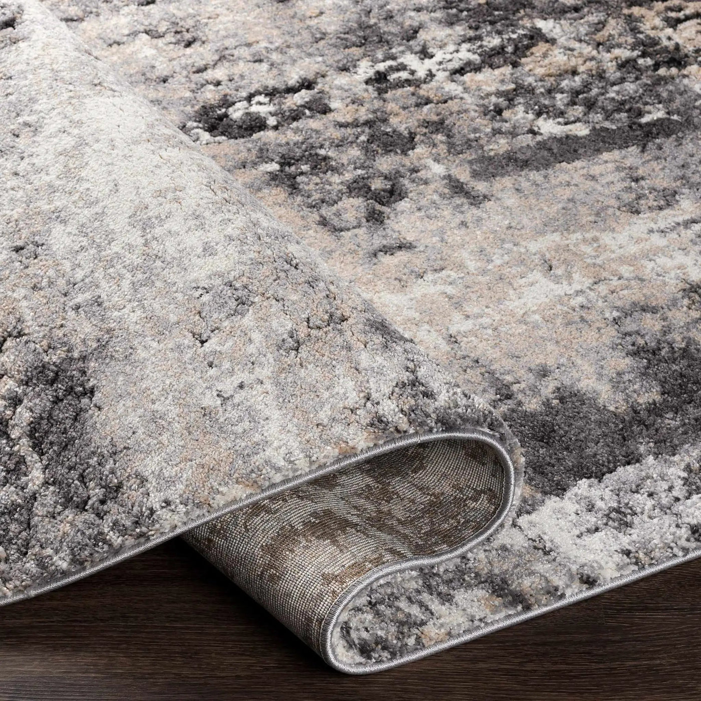 Witchford Abstract Charcoal Thick Rug by Boutique Rugs