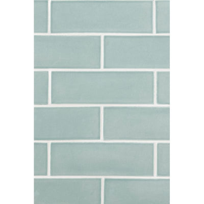 Sage Glossy Subway Ceramic Tiles 3x9