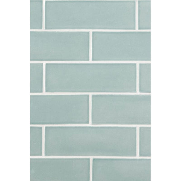Sage Glossy Subway Ceramic Tiles 3x9