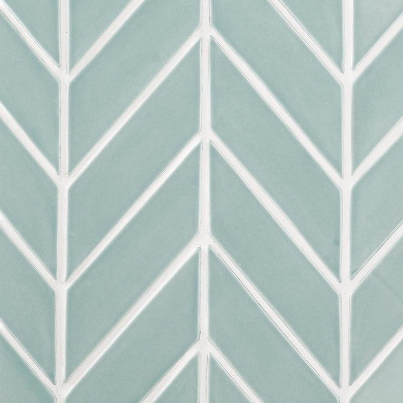 Sage Glossy Chevron Ceramic Tiles 2x6 Ceramic Glossy 2x6 Tiles — 2