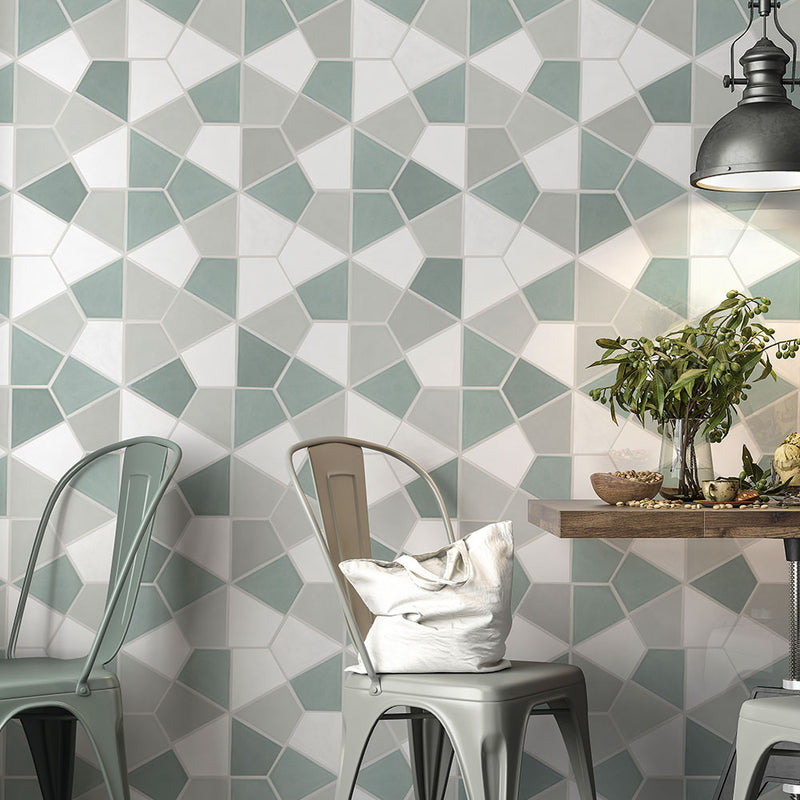 Sage Glossy Diamante Ceramic Tiles 6x6 Ceramic Glossy 6x6 Tiles — 2