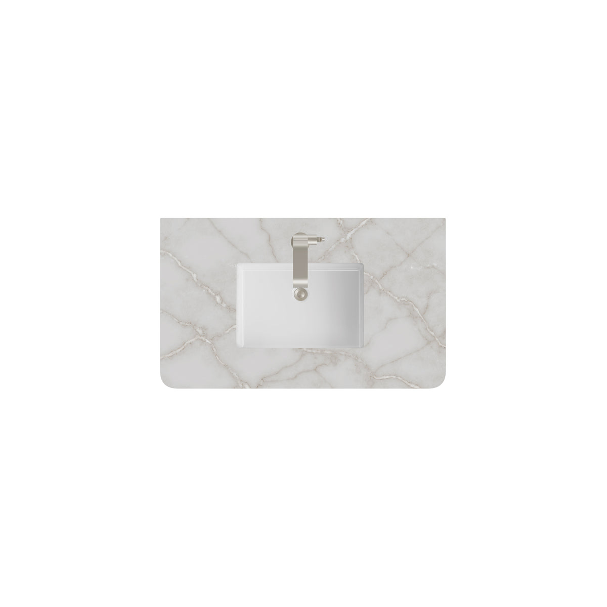 James Martin 36" Single Vanity Top with Victorian Silver (Radius Cut) countertop