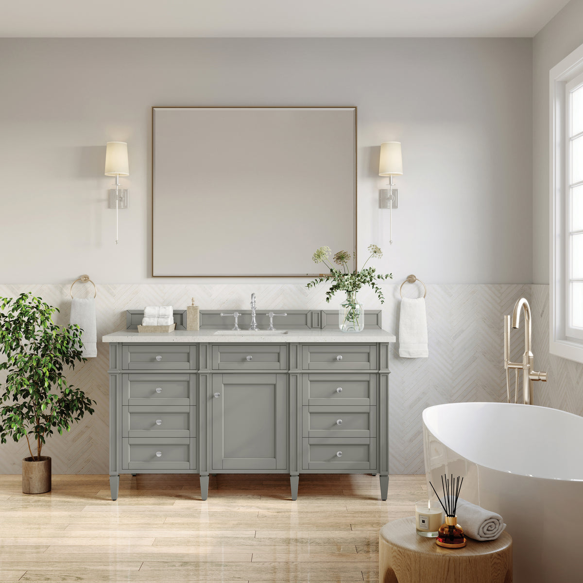 James Martin Brittany 60" Single Bathroom Vanity, Urban Gray, view 17