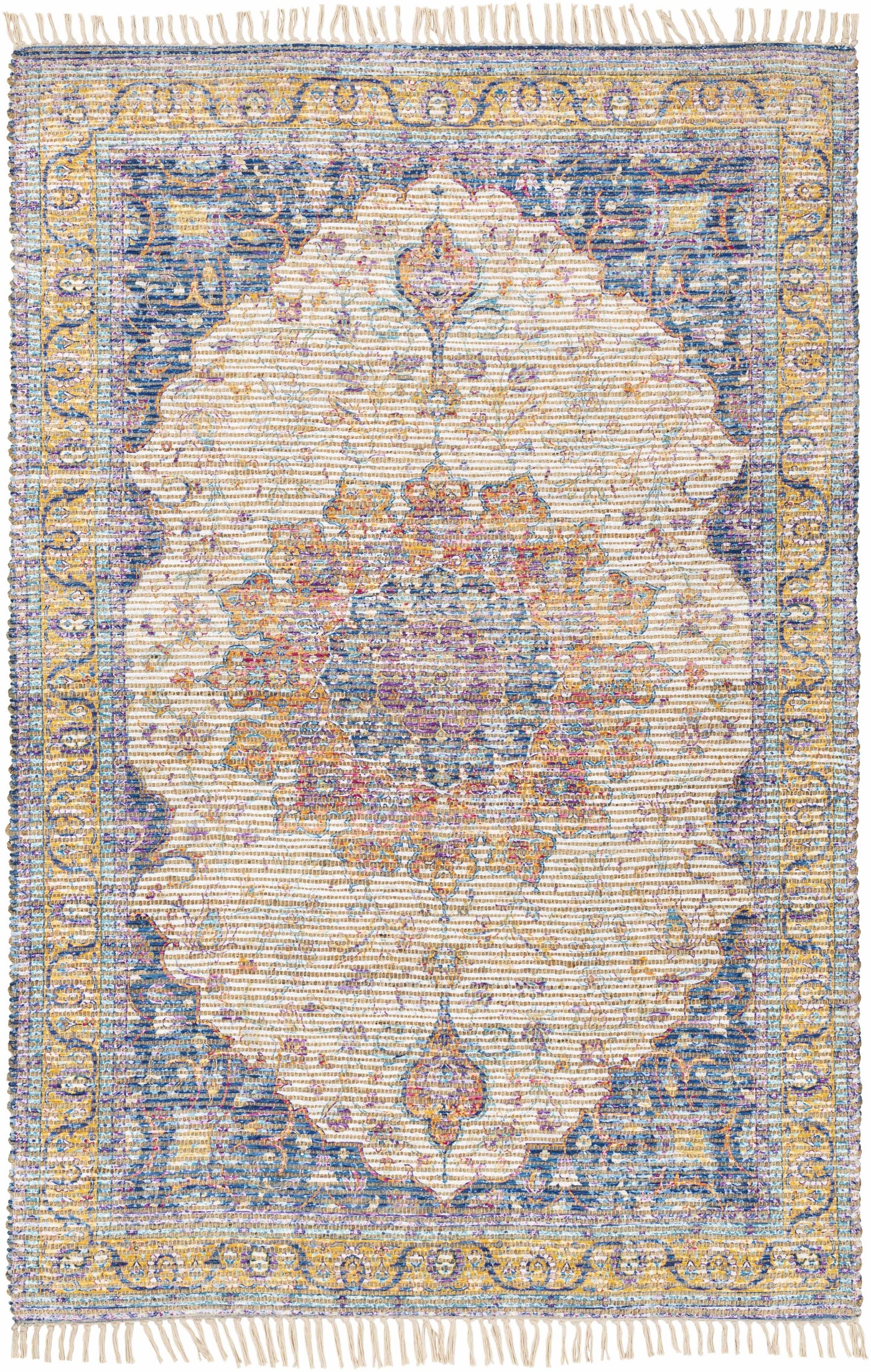 Wallburg Hand Woven Colorful Tassel Rug - Clearance by Boutique Rugs