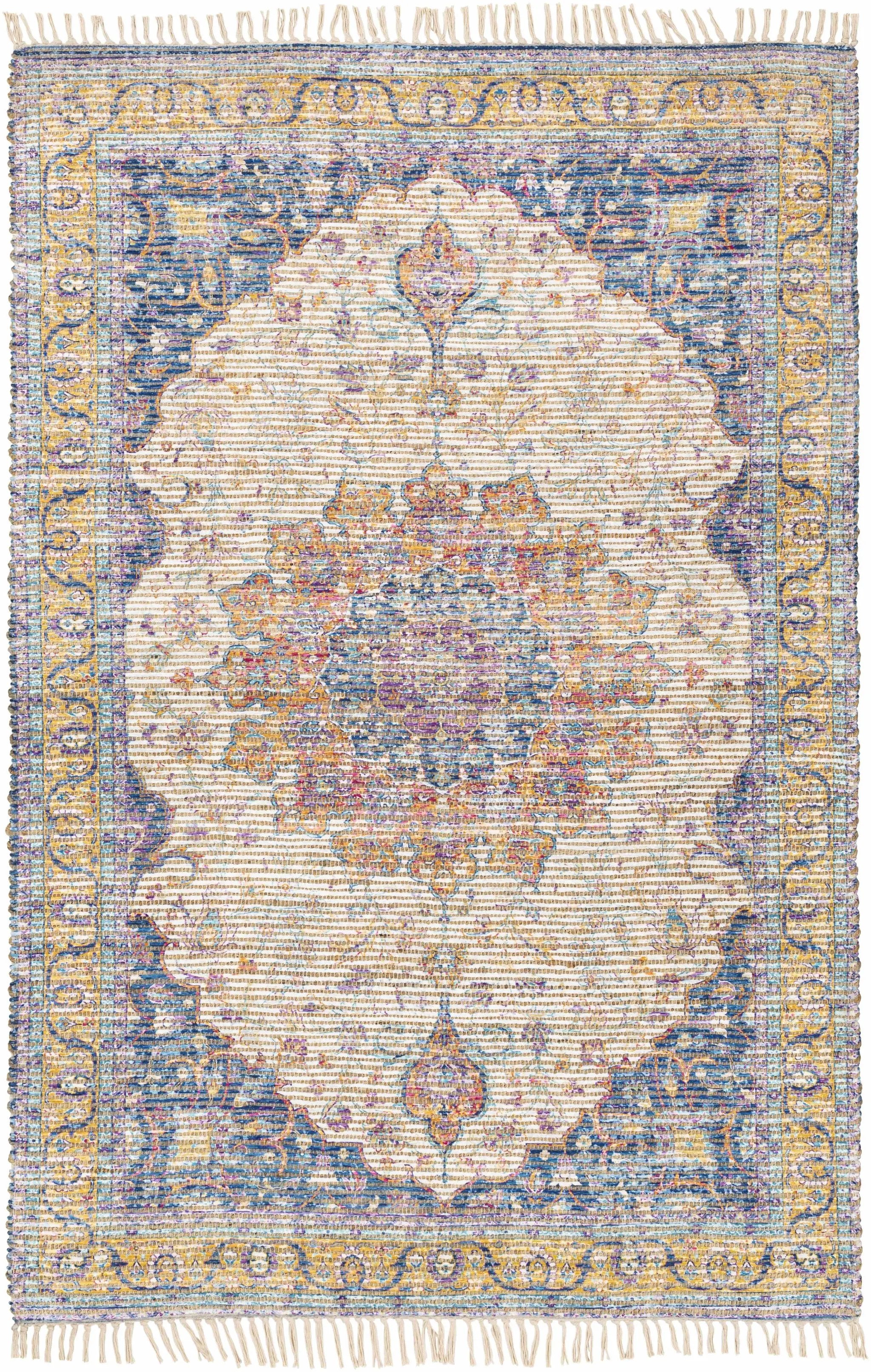 Wallburg Hand Woven Colorful Tassel Rug - Clearance by Boutique Rugs