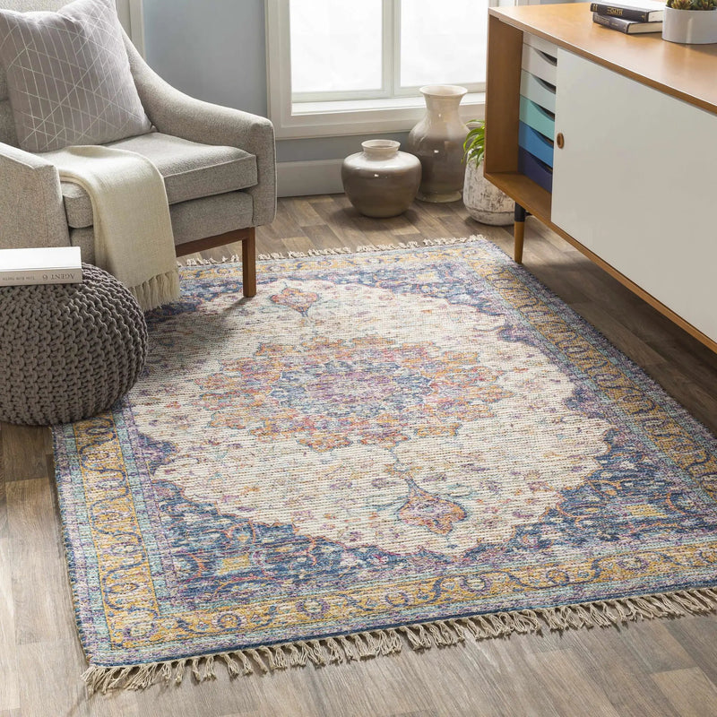 Wallburg Hand Woven Colorful Tassel Rug - Clearance by Boutique Rugs