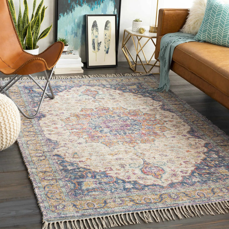Wallburg Hand Woven Colorful Tassel Rug - Clearance by Boutique Rugs