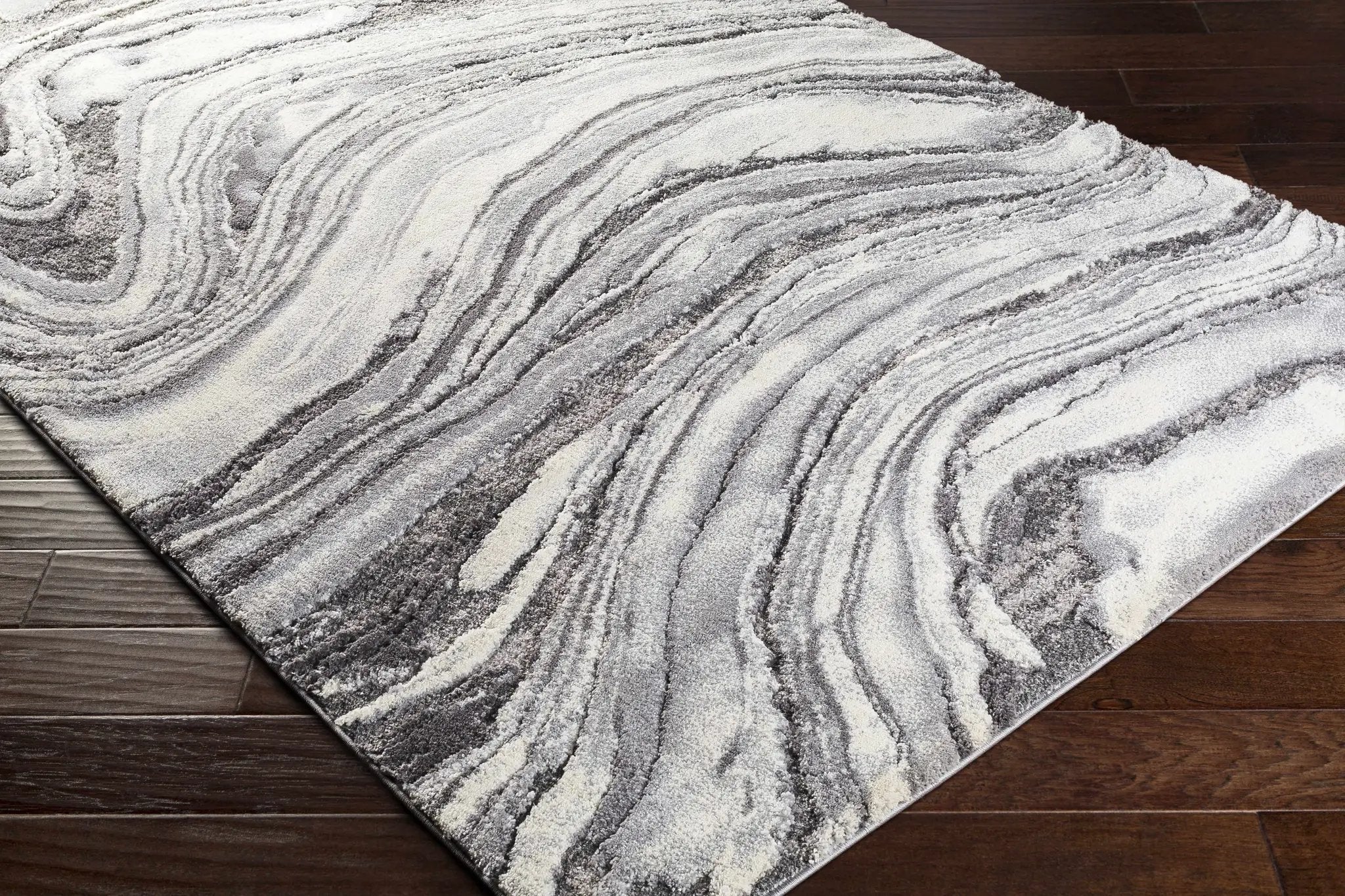 Walloon Gray Marble Thick Rug - Clearance by Boutique Rugs