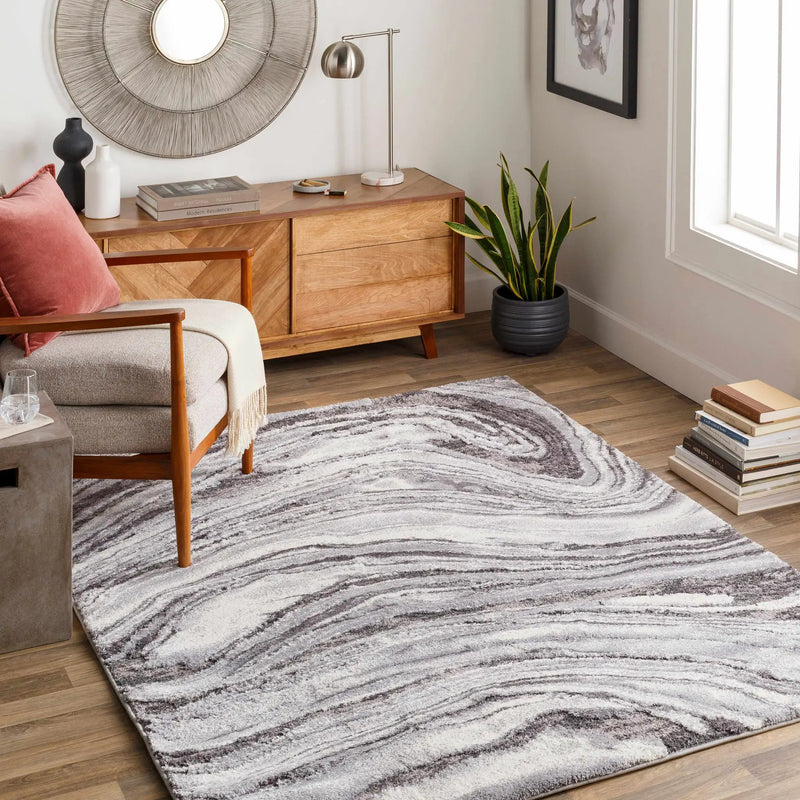 Walloon Gray Marble Thick Rug - Clearance by Boutique Rugs