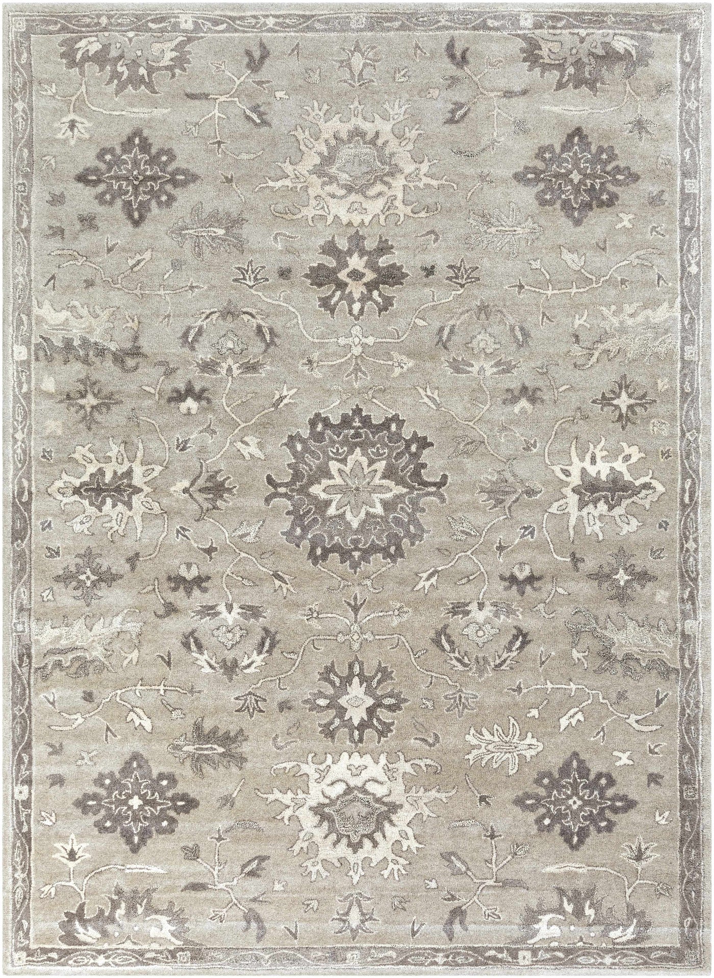Willimantic Beige Thick Wool Rug by Boutique Rugs