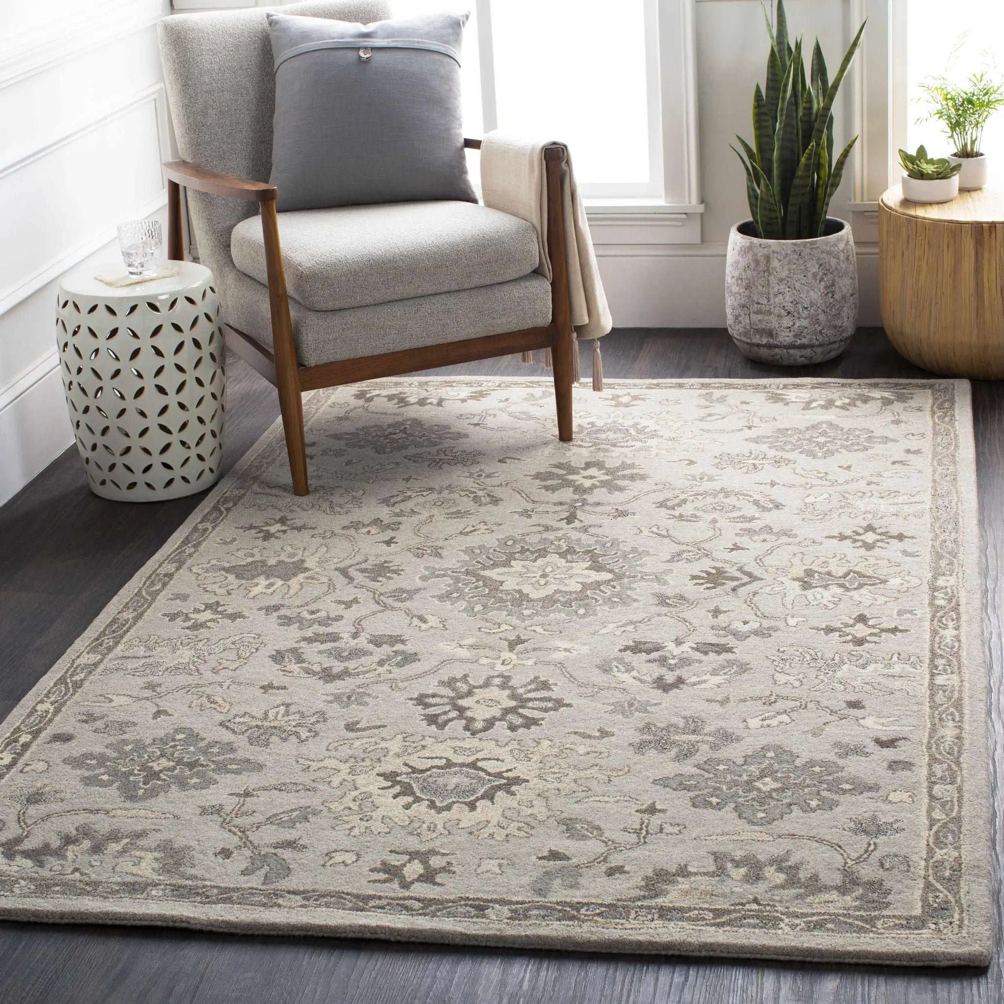 Willimantic Beige Thick Wool Rug by Boutique Rugs