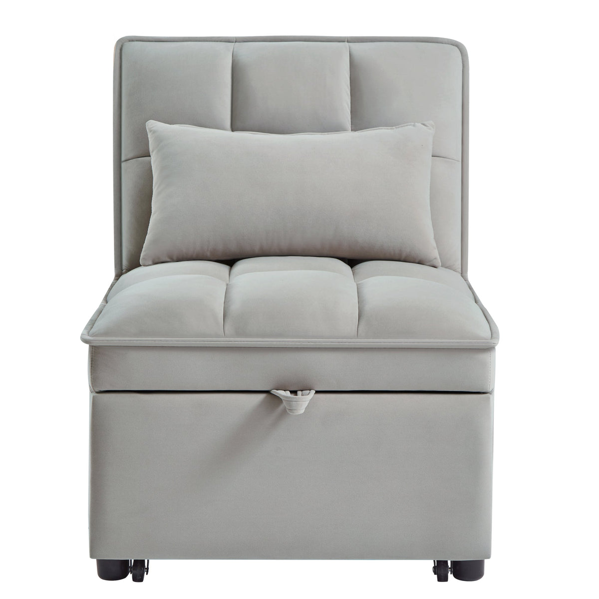 4 in 1 Multi-Function Single Sofa Bed with Adjustable Backrest - Gray, photo 4 of 14
