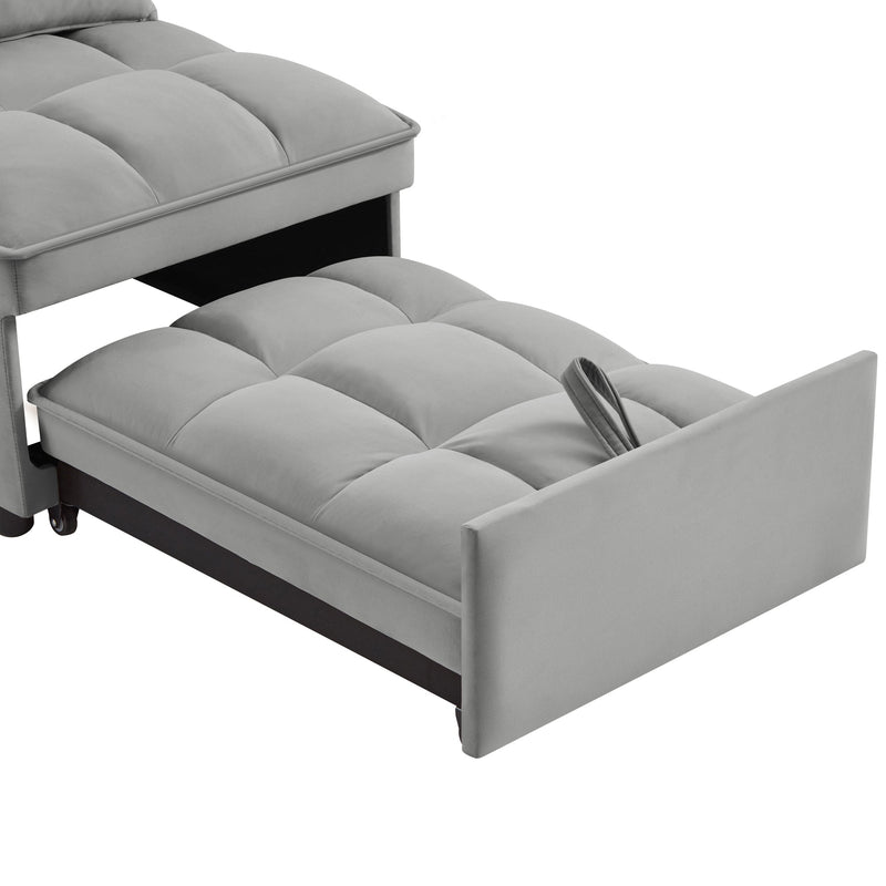 4 in 1 Multi-Function Single Sofa Bed with Adjustable Backrest - Gray, photo 7 of 14