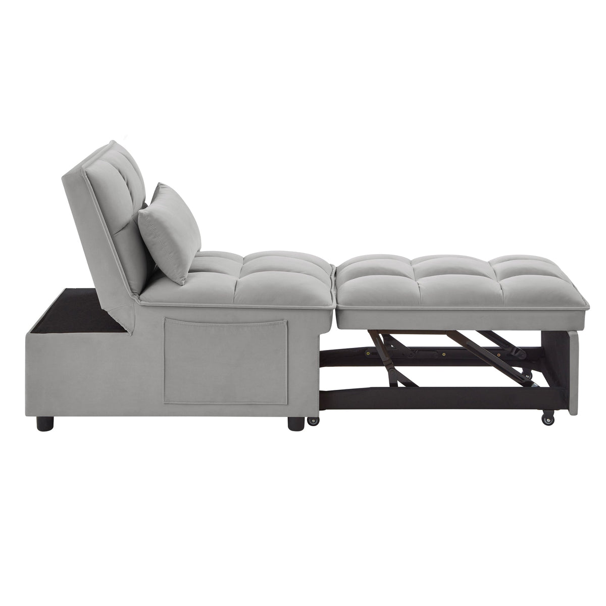 4 in 1 Multi-Function Single Sofa Bed with Adjustable Backrest - Gray, photo 8 of 14