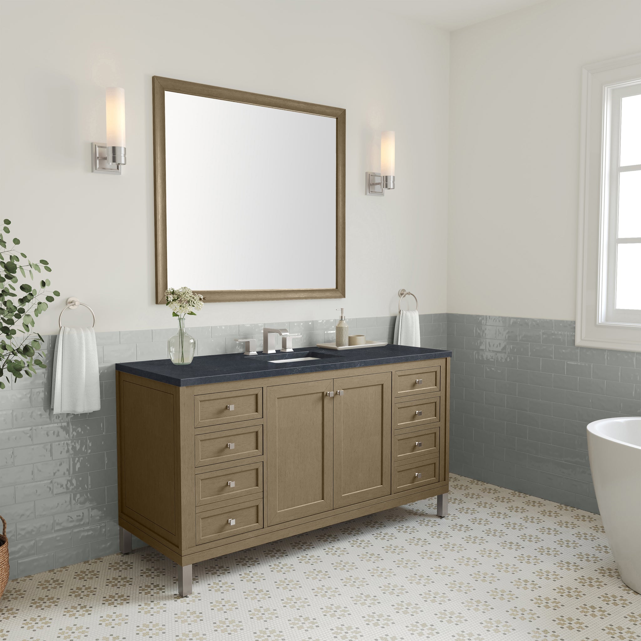 James Martin Chicago 60" Single Bathroom Vanity, Walnut Whisper by James Martin