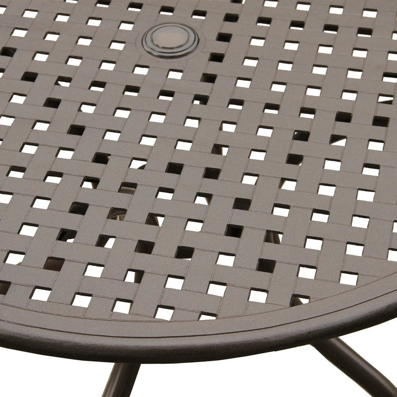 Outdoor Aluminum 5pc Round Patio Dining Set with Four Chairs by Sharicks