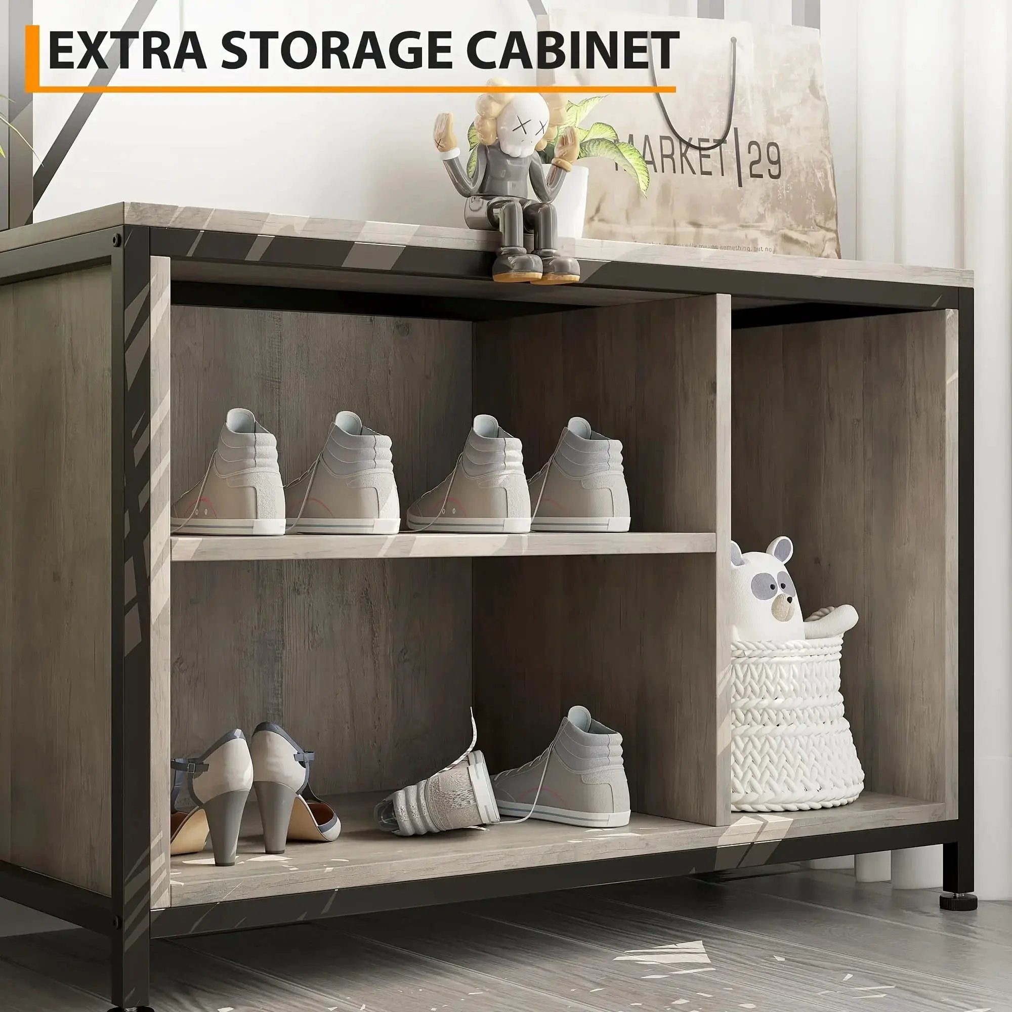 Wood Hall Tree with Storage Bench & 8 Hooks by House Of Avana