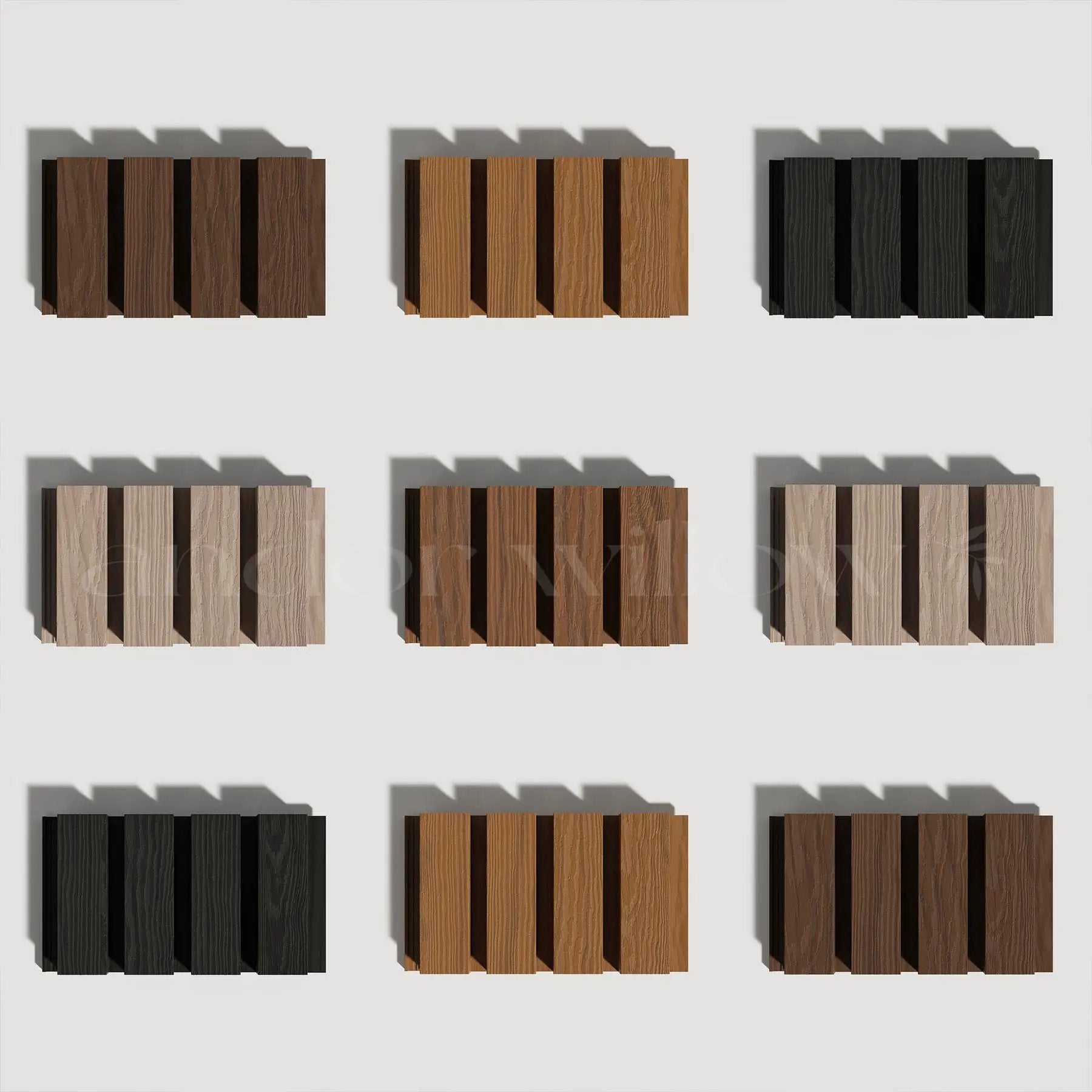 Exterior Wood-Look Composite Slat Panel Samples by andor willow