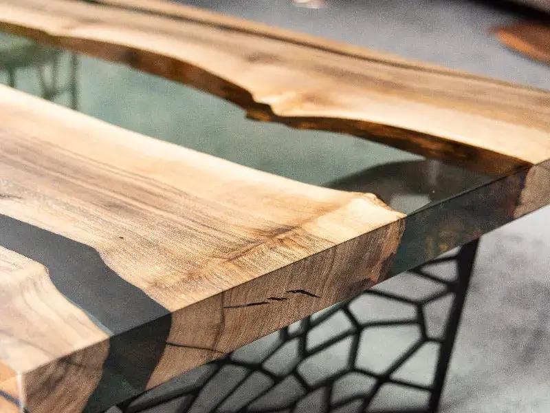 Custom Resin River Walnut Coffee Table | Voronoi Collection by Gizz