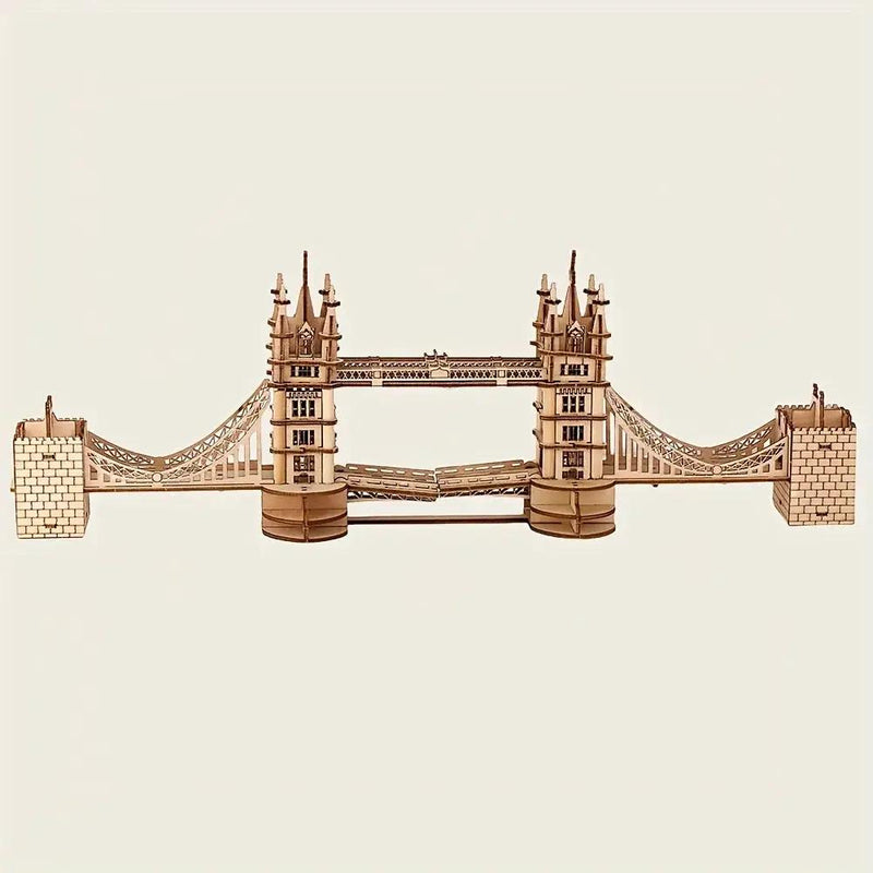 Wooden 3D London Bridge Puzzle Model with Interlocking Pieces by House Of Avana