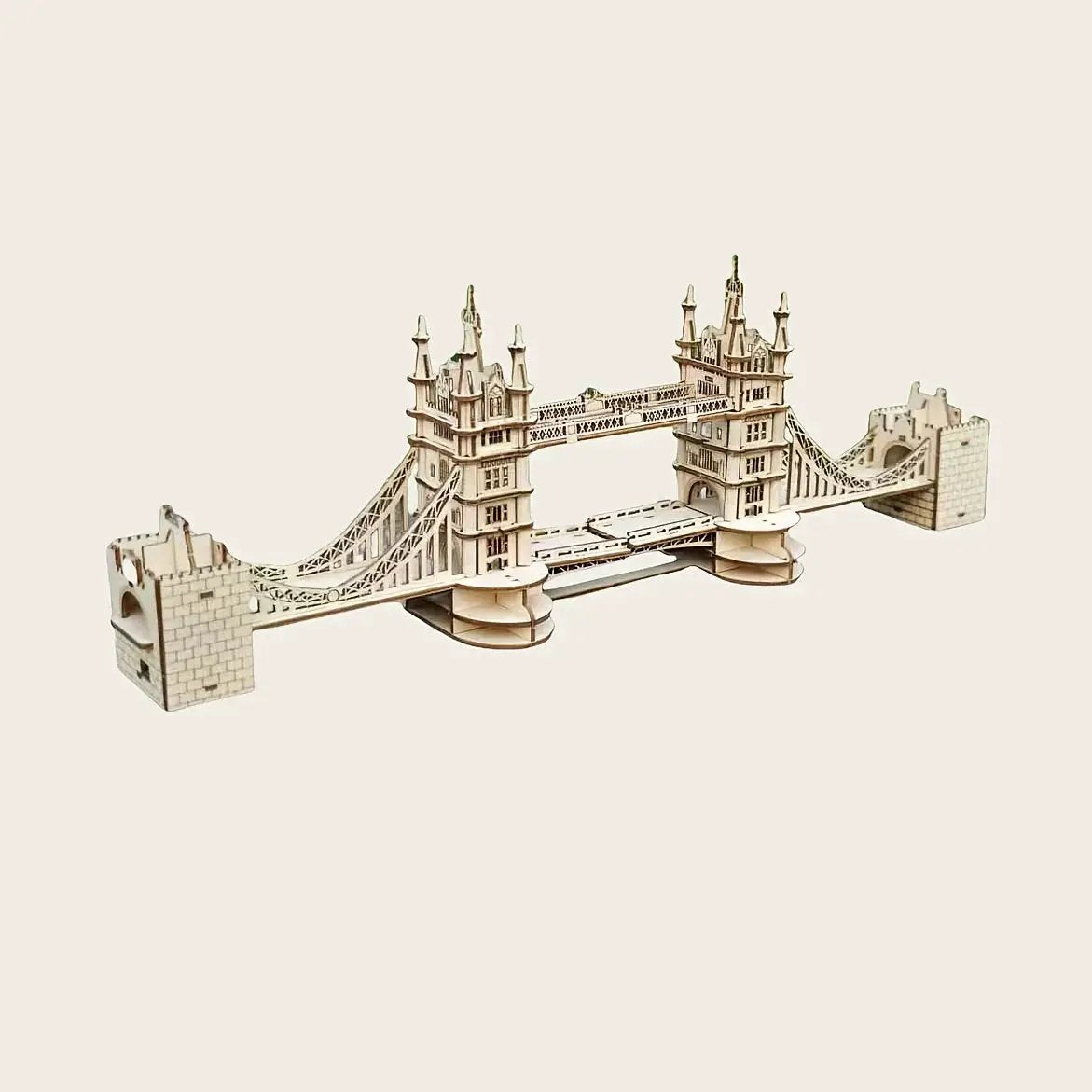 Wooden 3D London Bridge Puzzle Model with Interlocking Pieces by House Of Avana